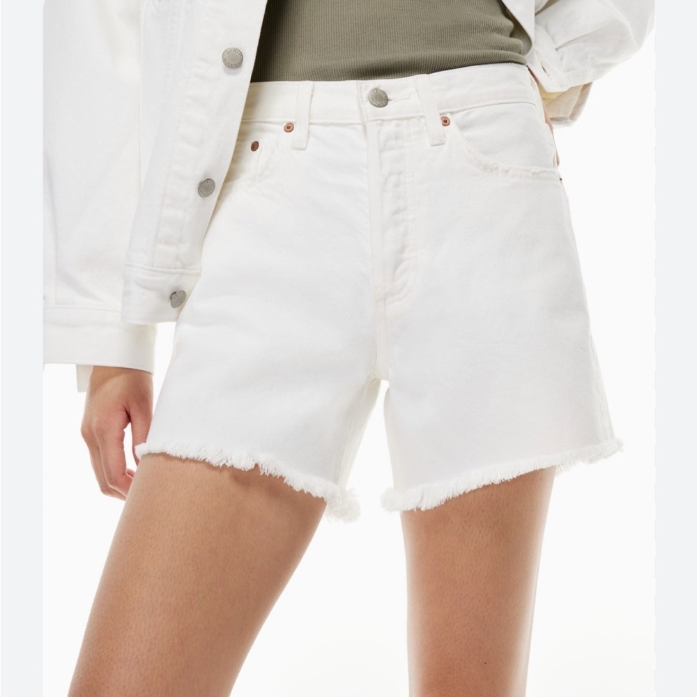 Aritzia Crisp White Jean Shorts